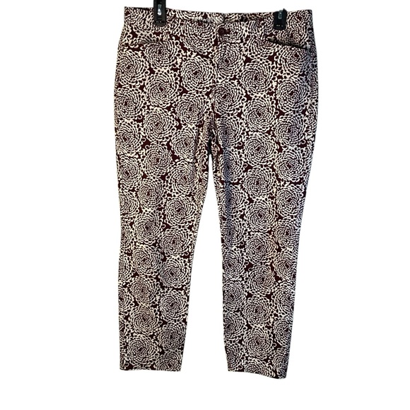 GAP Pants - Gap Burgundy Floral Khaki Patterned Trousers Size 10‎
